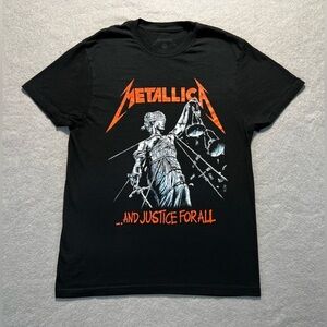 Metallica And Justice For All Graphic T-Shirt Small Black Rock Band